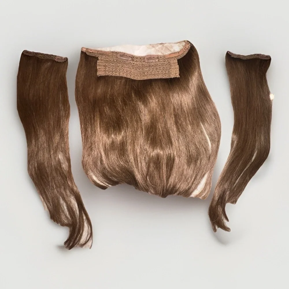 Luxy Halo Hair Extensions Chestnut Brown Human Hair 20-180g Color 6-H READ